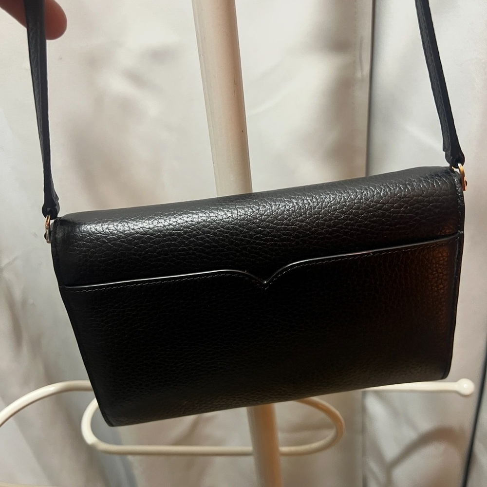 Kate Spade New York Black Pebbled Leather Wallet on Chain Crossbody - Picture 2 of 15